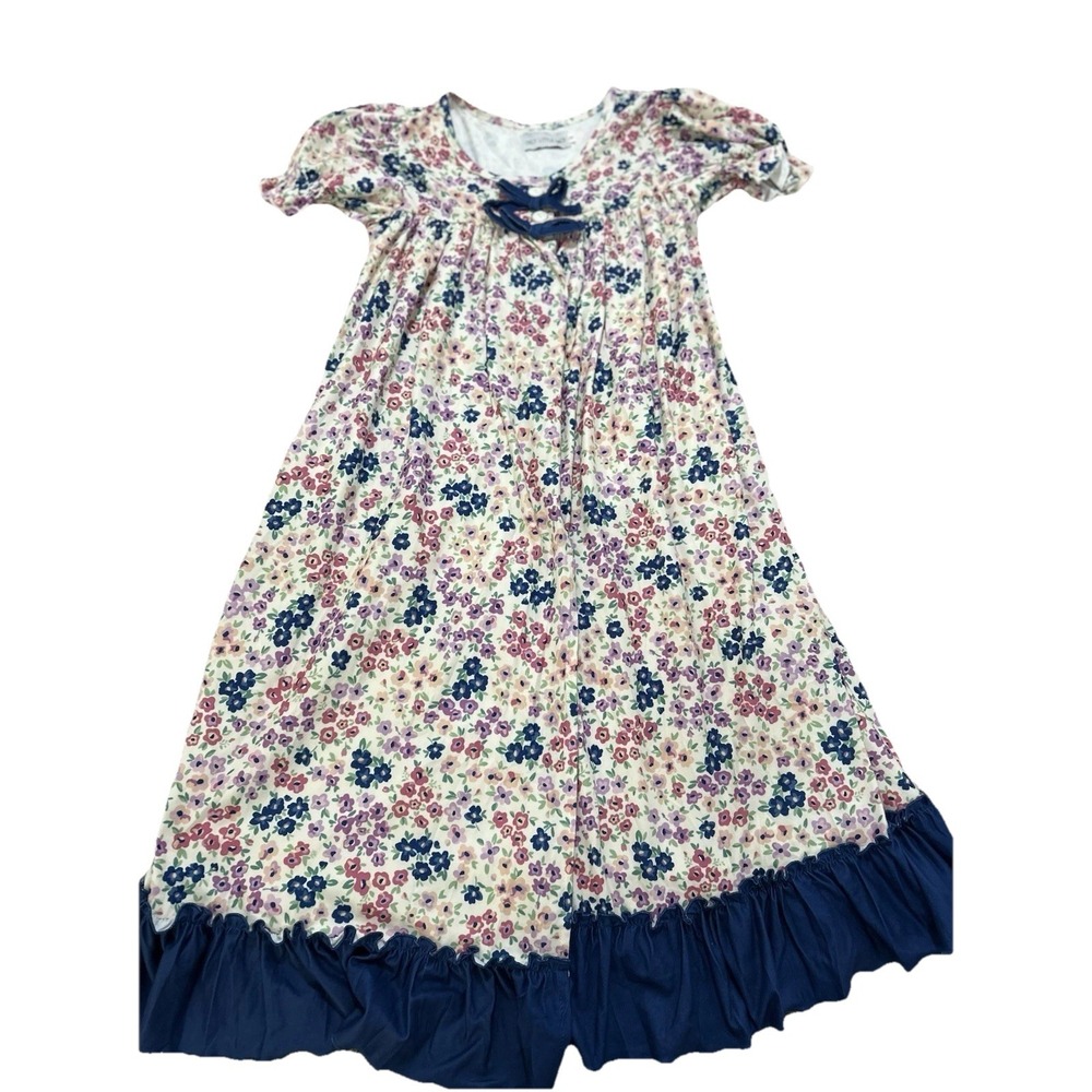 Only Little Once Nightgown/housecoat Size 8 Blue Floral